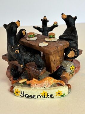 Bearfoots Family Picnic Yosemite Bear Figurine Jeff Fleming for Big Sky Carvers